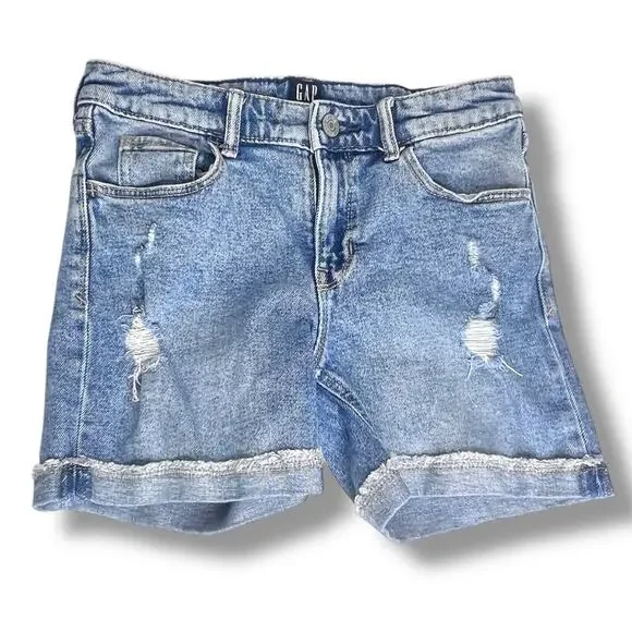 Girl's GAP Denim Stretch Midi Jean Shorts Size 12 - Picture 1 of 6
